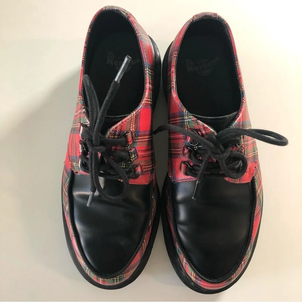 Dr Martens Ramsey River Red Tartan Creepers Womens 7 Rare Punk